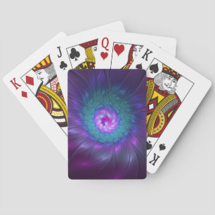 Abstracte bloemige schoonheid kleurrijke fractale pokerkaarten