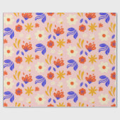 Abstracte bloemkracht cadeaupapier (Vlak)