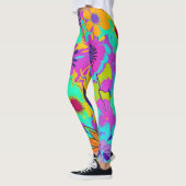 Abstracte bloemkracht leggings (Links)