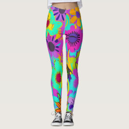 Abstracte bloemkracht leggings