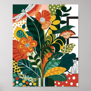 Abstracte bloemkunst poster