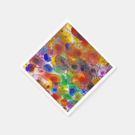 Abstracte bloemlichten servetten (Hoek)