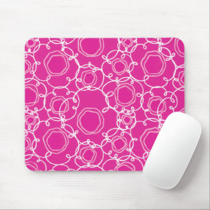 Abstracte bloemmatrix (heet roze) fijne kunst muismat