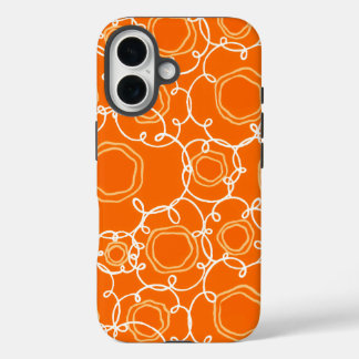 Abstracte bloemmatrix (oranje) fijne kunst iPhone 16 hoesje