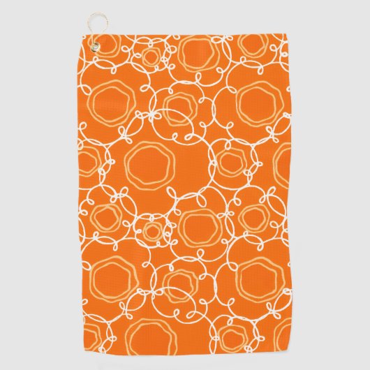 Abstracte bloemmatrix (oranje) fijne kunst golfhanddoek (Voorkant)
