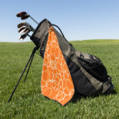 Abstracte bloemmatrix (oranje) fijne kunst golfhanddoek (Groen)