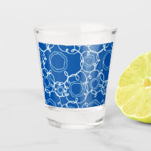 ABSTRACTE BLOEMMOTIEF IN KONINKLIJK BLUW