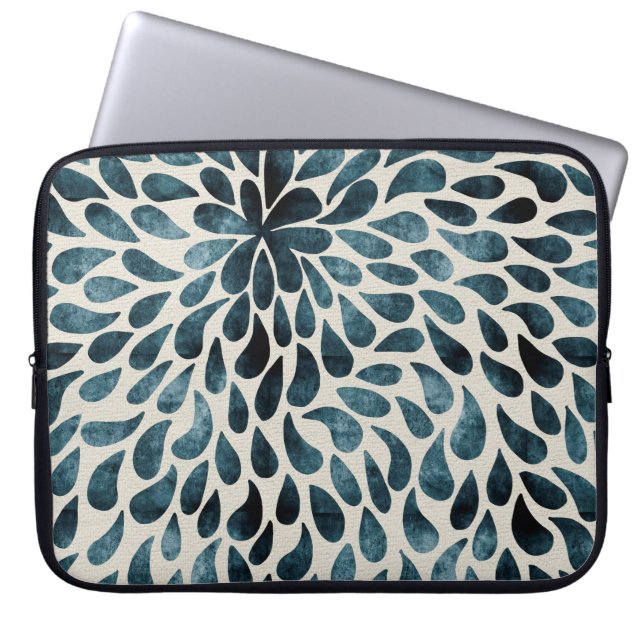 Abstracte bloempitten laptop sleeve (Voorkant)