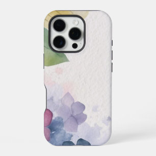 Abstracte bloemschildering Hortensia Waterverf Ach iPhone 16 Pro Hoesje