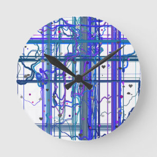 Abstracte bloemschilderingen patroon wandklok ronde klok