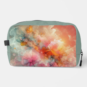 Abstracte bloemwolk inktlandschap toilettasje