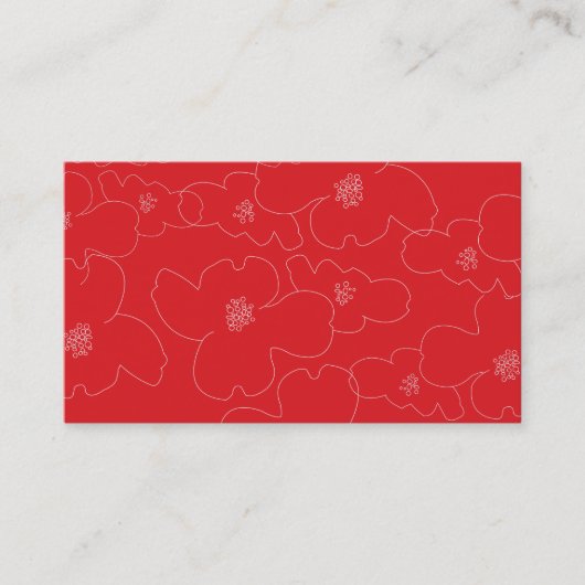 ABSTRACTE BLOESEMS ROOD/WIT VISITEKAARTJE (Voorkant)