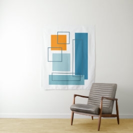 Abstracte blokken 1 geometrisch ontwerp wandkleed