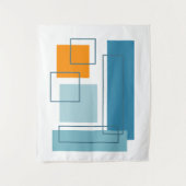 Abstracte blokken 1 geometrisch ontwerp wandkleed (Voorkant)