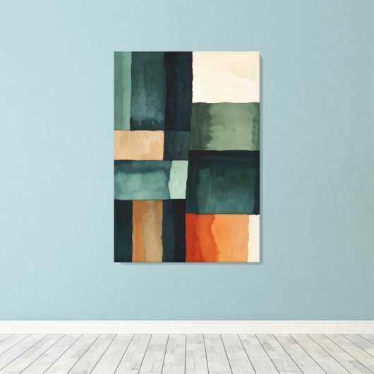 Abstracte blokken canvas afdruk (Insitu (Houten vloer))