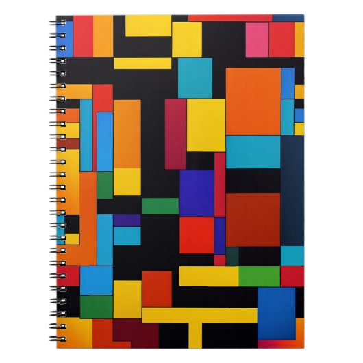 Abstracte blokken in woestijnkleuren notitieboek (Voorkant)