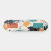 Abstracte blokpenseelstreek - Aardse minimalistisc Skateboard (Horizontaal)