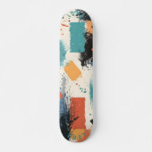 Abstracte blokpenseelstreek - Aardse minimalistisc Skateboard (Voorkant)