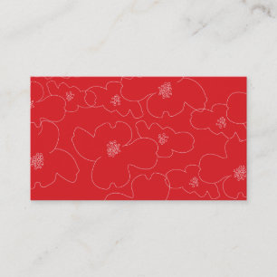 ABSTRACTE BLOSSOMS RED/WHITE VISITEKAARTJE