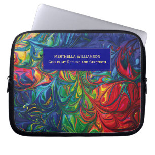 Abstracte BLUE - Aangepaste Christelijke scripts Laptop Sleeve