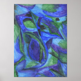 ABSTRACTE BLUE-afdruk Poster