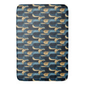 Abstracte Blue Gold Navy Badmat (Voorkant Verticaal)