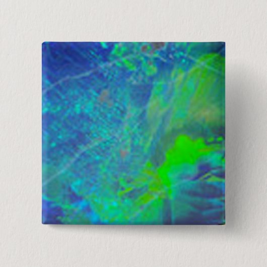 ABSTRACTE BLUE GREEN OPAL FOTO VIERKANTE BUTTON 5,1 CM (Voorkant)