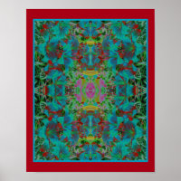 Abstracte Blue Lily Flowers regendruppels