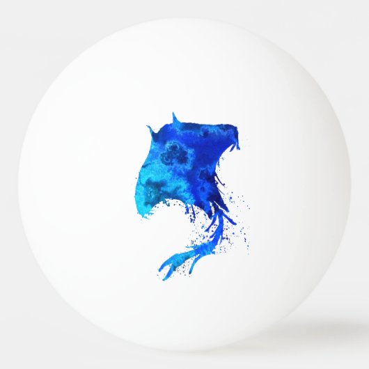 Abstracte Blue Manta Ray Pingpongballen (Voorkant)