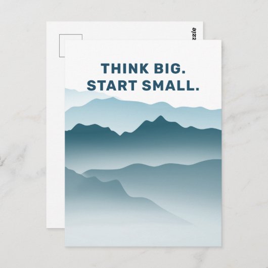 Abstracte Blue Mountains Landschap Inspirerende Qu Briefkaart (Voorkant / Achterkant)