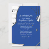 Abstracte Blue Music Wedding Theme Invitation Kaart (Voorkant)