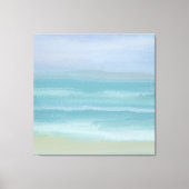 Abstracte Blue Seashore Small Breakers Waterverf Canvas Afdruk (Voorkant)