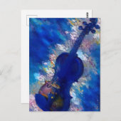 Abstracte Blue Violin AI Digital Art Briefkaart (Voorkant / Achterkant)