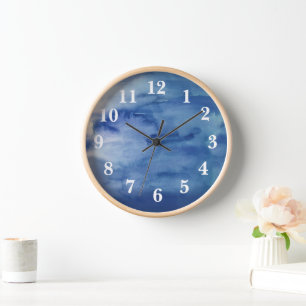 Abstracte Blue Water Beach Decor Grote Klok