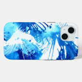 Abstracte Blue Waterverf Splash Case-Mate iPhone Case (Achterkant (horizontaal))
