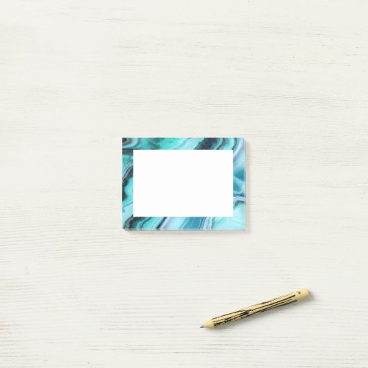 Abstracte Blues Stylish Trendy Post-it® Notes (Op bureau)