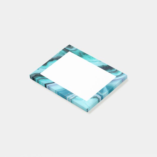 Abstracte Blues Stylish Trendy Post-it® Notes (Schuin)