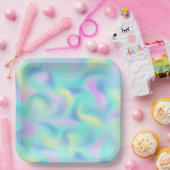 Abstracte, blurrode  pasteelvormig patroonpatroon papieren bordje (Feest)