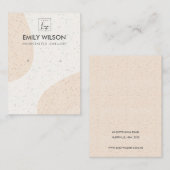 ABSTRACTE BLUSH CERAMIC WAVE EARRING DISPLAY LOGO VISITEKAARTJE (Voorkant / Achterkant)
