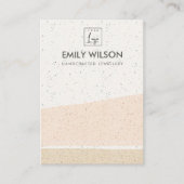 ABSTRACTE BLUSH CERAMIC WAVES EARING DISPLAY LOGO VISITEKAARTJE (Voorkant)