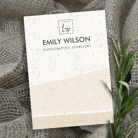 ABSTRACTE BLUSH CERAMIC WAVES EARING DISPLAY LOGO VISITEKAARTJE