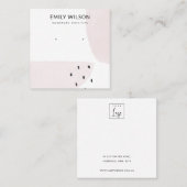 ABSTRACTE BLUSH DUSKY PINK STUD EARRING DISPLAY  VIERKANTE VISITEKAARTJE (Voorkant / Achterkant)