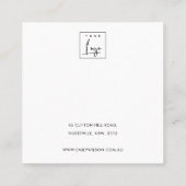 ABSTRACTE BLUSH DUSKY PINK STUD EARRING DISPLAY  VIERKANTE VISITEKAARTJE (Achterkant)