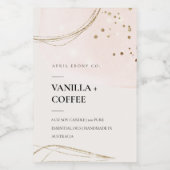 Abstracte Blush Ivory Gold Waterverf Kaars Voedselcontainer Etiket (Enkel label)