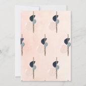 Abstracte Blush Roze & Blauw Gouden Fluit Afstuder Kaart (Achterkant)