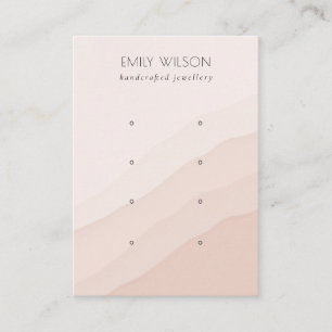 Abstracte Blush roze golven 4 Stud oorscherm Visitekaartje