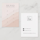 Abstracte Blush roze golven 4 Stud oorscherm Visitekaartje (Voorkant / Achterkant)