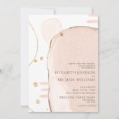 Abstracte Blush Roze & Gouden Folie Moderne Foto Kaart (Voorkant)