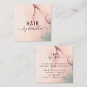 Abstracte Blush roze haarlijst Vierkante Visitekaartje (Voorkant / Achterkant)