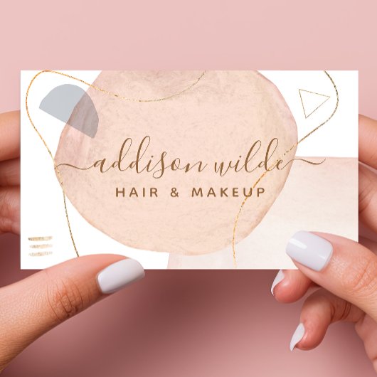 Abstracte Blush roze Waterverf Vormen Modern Visitekaartje